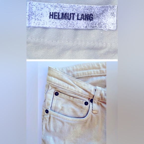 Helmut Lang White Paint Splatter Gray Low Rise Jeans Size 26 - Picture 2 of 10